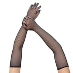 Sheer Fishnet Gloves | Elbow Length