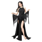 Belly Dance Maxi Dress | Halter Backless Modal | Fringe Hip Scarf Set