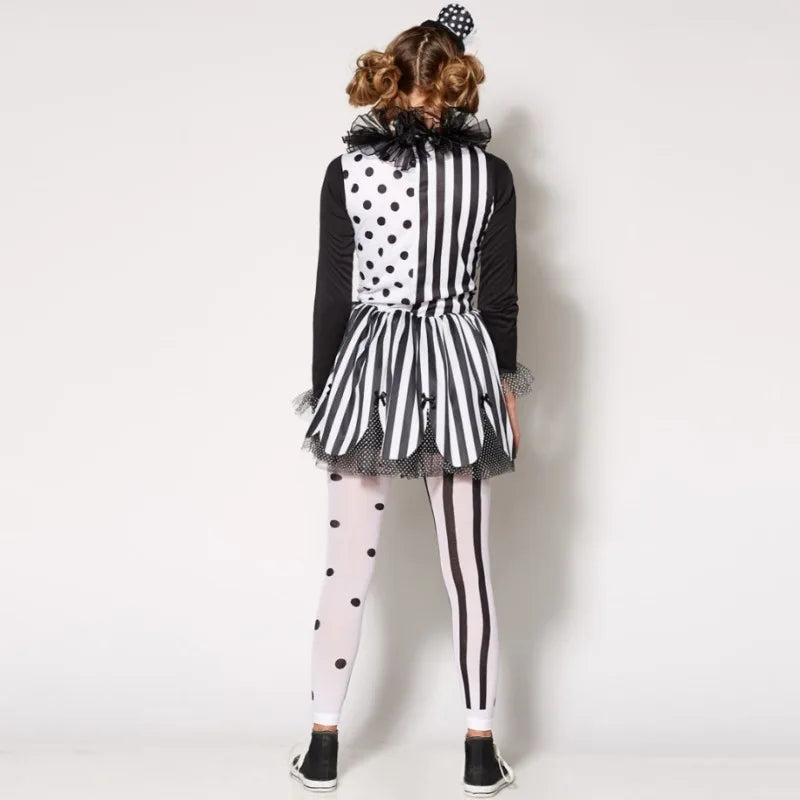 Horror Clown Costume | Stripe Killer Dress | Adult & Kids