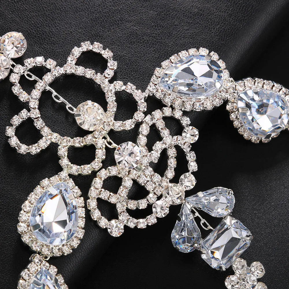 Dazzling Rhinestone Fringe Face Mask - Showgirl, Festival & Performance Accessory