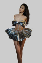 Shiny 2-Piece Rayon Skirt Set