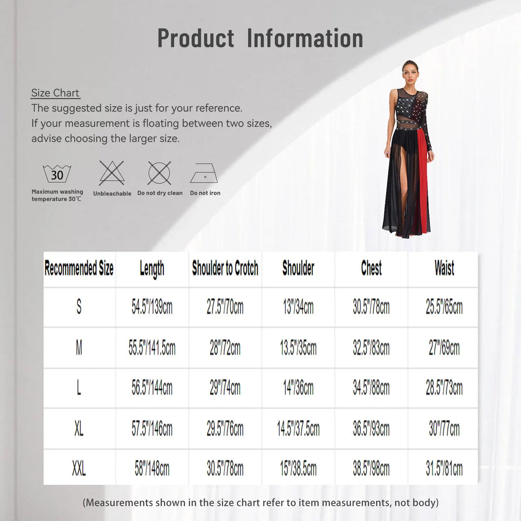 Rhinestone Lyrical Dress | Side Split | Color Block
