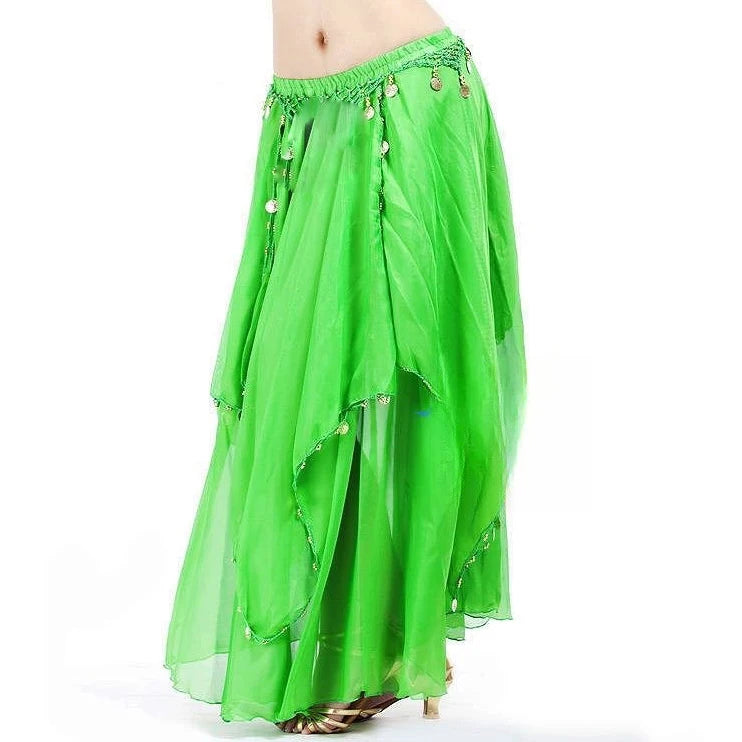 Belly Dance Chiffon Skirt | Sequin Trim | 11 Colors