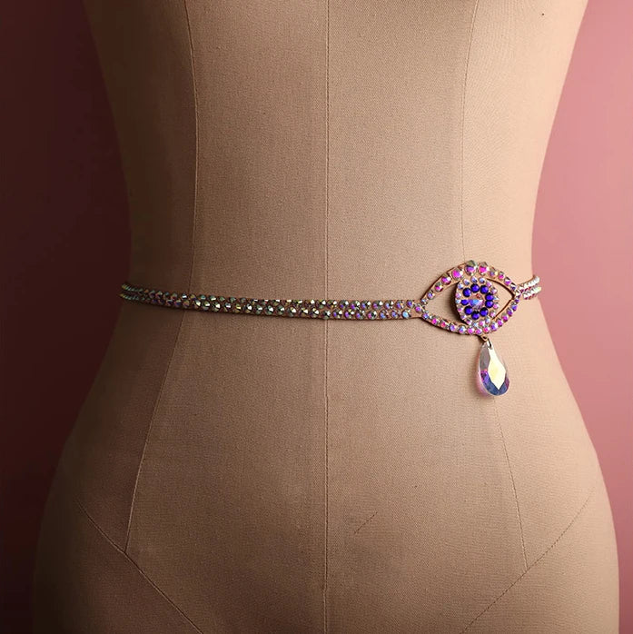Belly Dance Chain Belt | Rhinestone Floral | Pearl & Alloy | 6 Styles