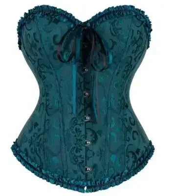 Victorian Overbust Corset | Floral Satin | Plus Size