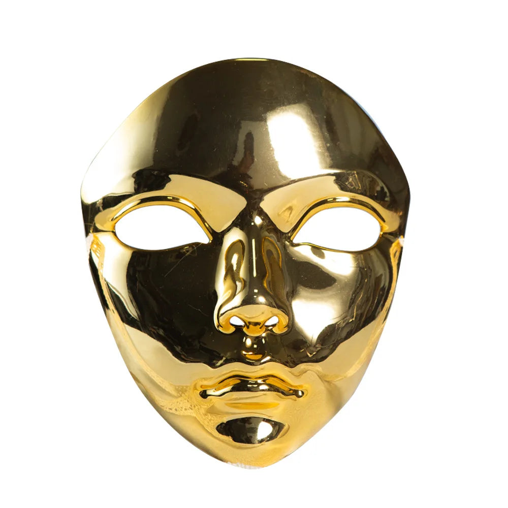 Metallic Full-Face Mask | Silver & Gold | Cosplay & Masquerade