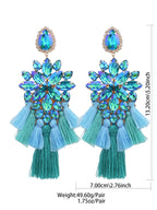 Glass Fringe Drop Earrings | Clip or Pin