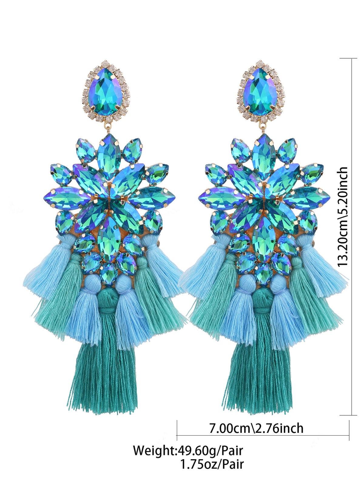 Glass Fringe Drop Earrings | Clip or Pin