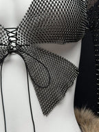 Rhinestone Mesh 2-Piece Set - Crop Top & Sheer Cover-Up