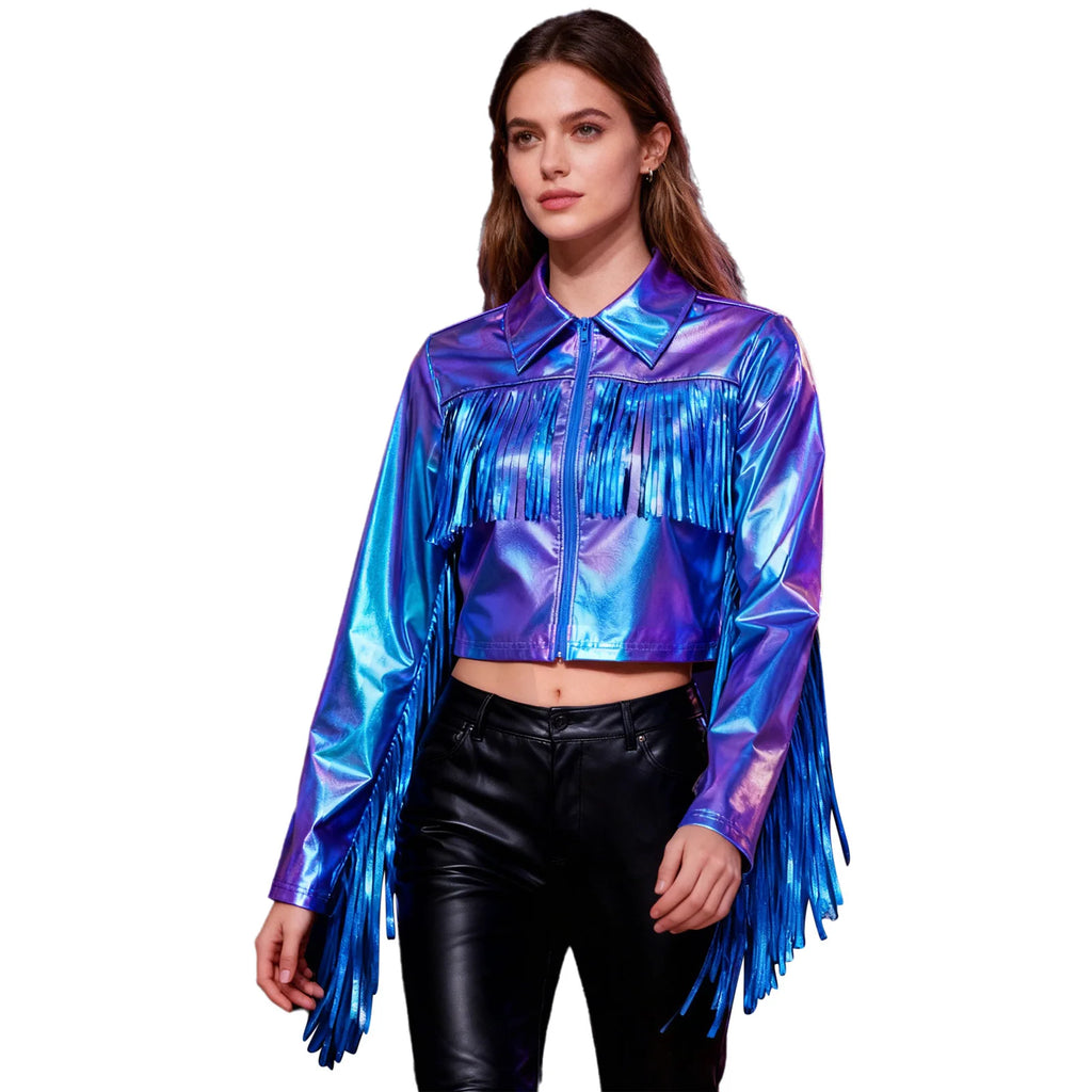 Metallic Fringe Stage Jacket | Cropped