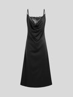 Lace Satin Slip Dress - Backless Spaghetti Strap Maxi Gown