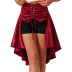 Gothic Bustle Skirt | Lace-Up Waist | Tiered Hem