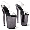 9-Inch Metallic Platform Sandals - Chrome Exotic Dance Heels