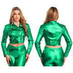 Metallic Cropped Moto Blazer Jacket | 4 Colors