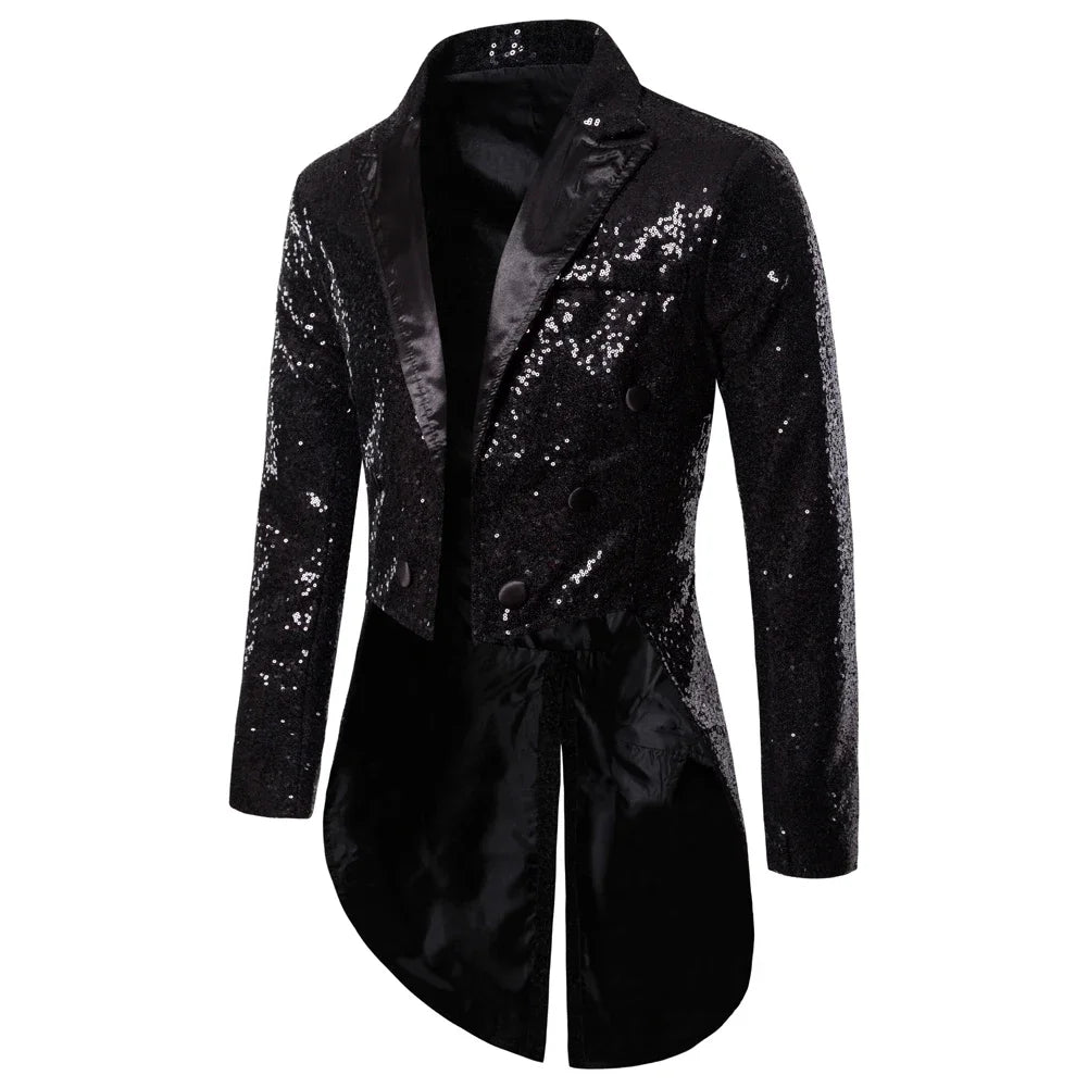 Sequin Tailcoat | Contrast Lapels