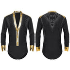 Men’s Dance Bodysuit | Metallic Gold Trim