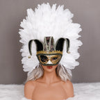 Feather Masquerade Mask | Jester Crown