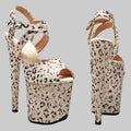 Leopard Glitter 8-Inch Platform Pole Dance Heels