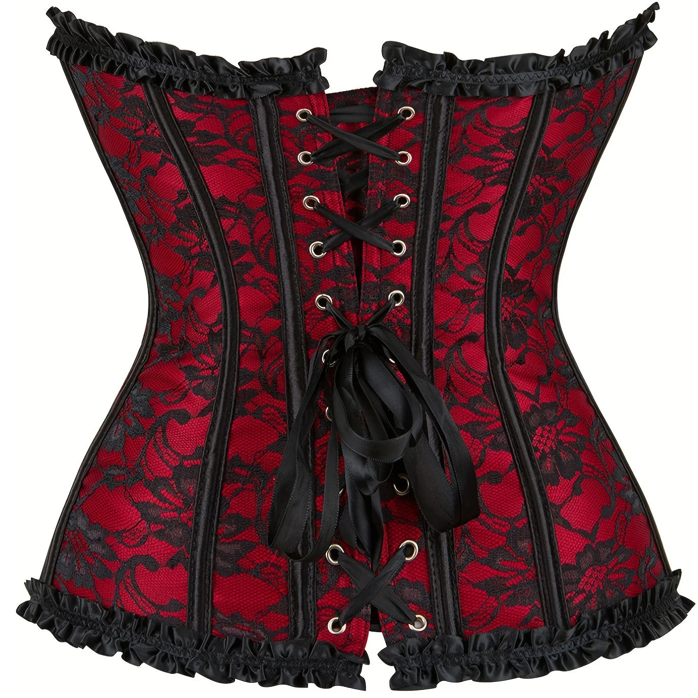 Overbust Corset | Burlesque Waist Cincher | Bow Detail