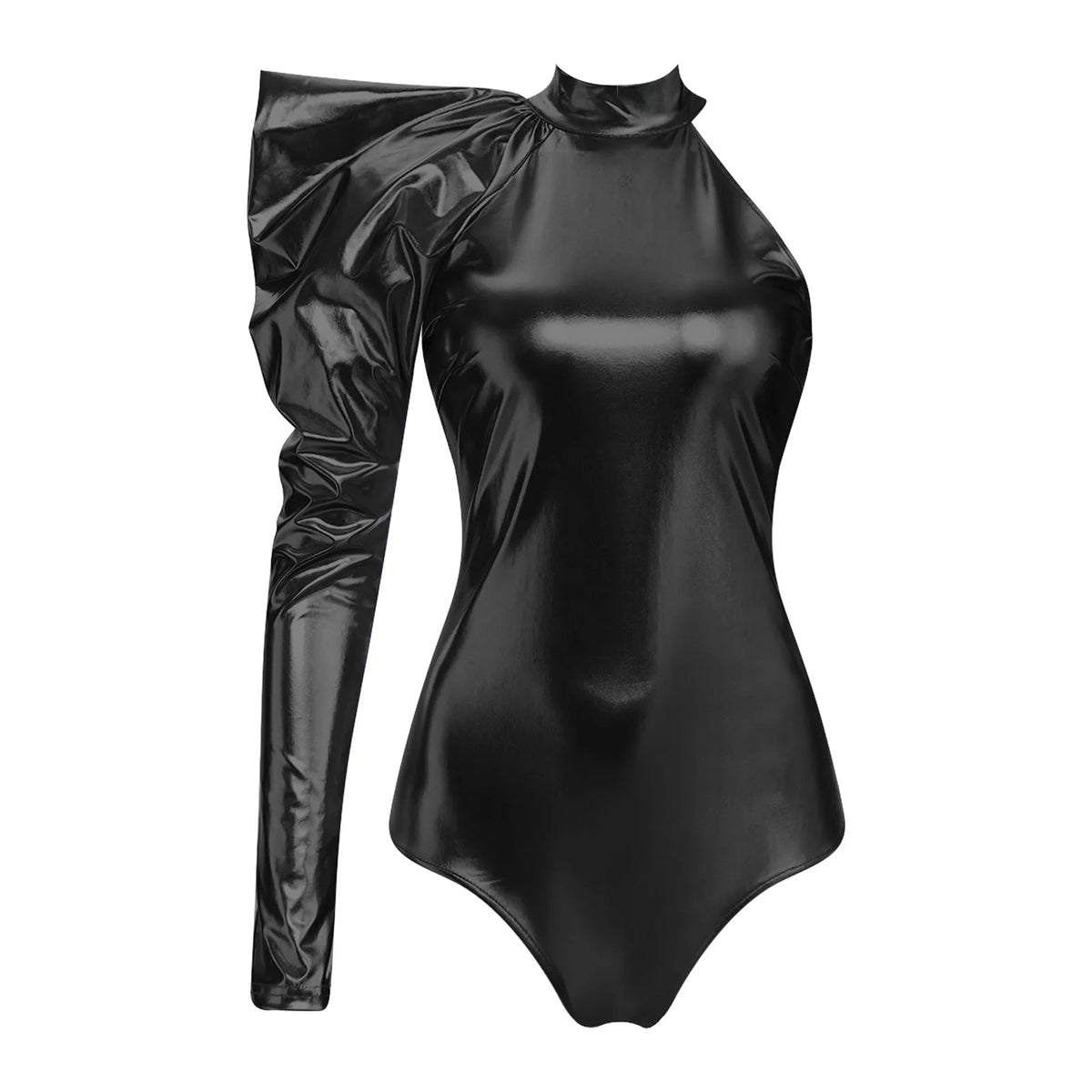Metallic Bodysuit | Dramatic Puff Sleeve