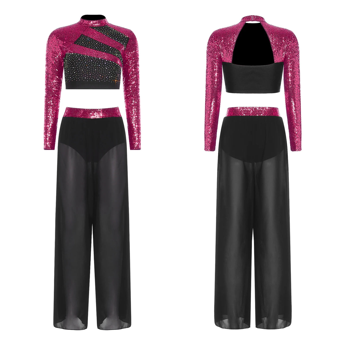 Lyrical Dance Set | Sequin Split Pants