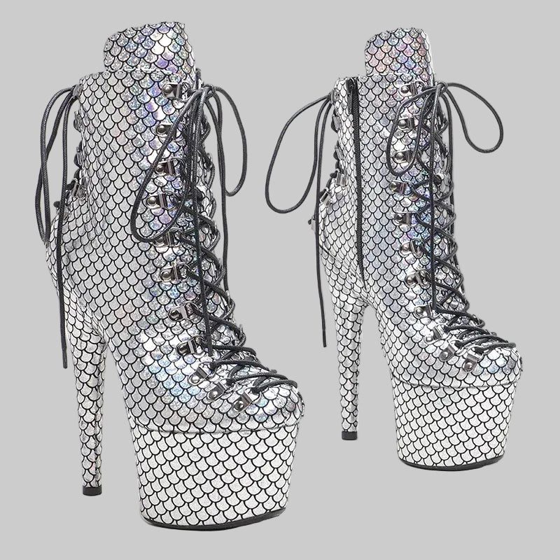 17CM Platform Ankle Boots - 7 Inch High Heel Pole Dance Boots