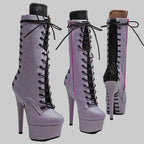 15CM Glitter Platform Ankle Boots - 6 Inch High Heel Pole Dance Booties