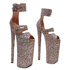 Glitter Platform Sandal Heel – 10 Inch Stage & Pole Dance