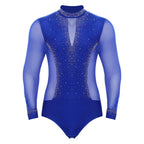 Men's Latin Dance Set | Rhinestone Bodysuit & Flared Pants