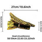 Steampunk Captain Hat | Leopard Print & Gold Goggles | Size 58/59