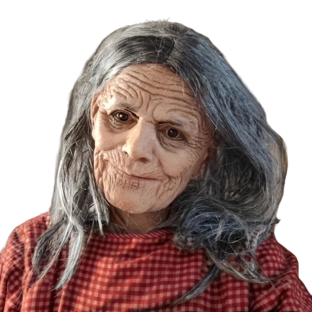 Elderly Woman Mask | Grey Hair
