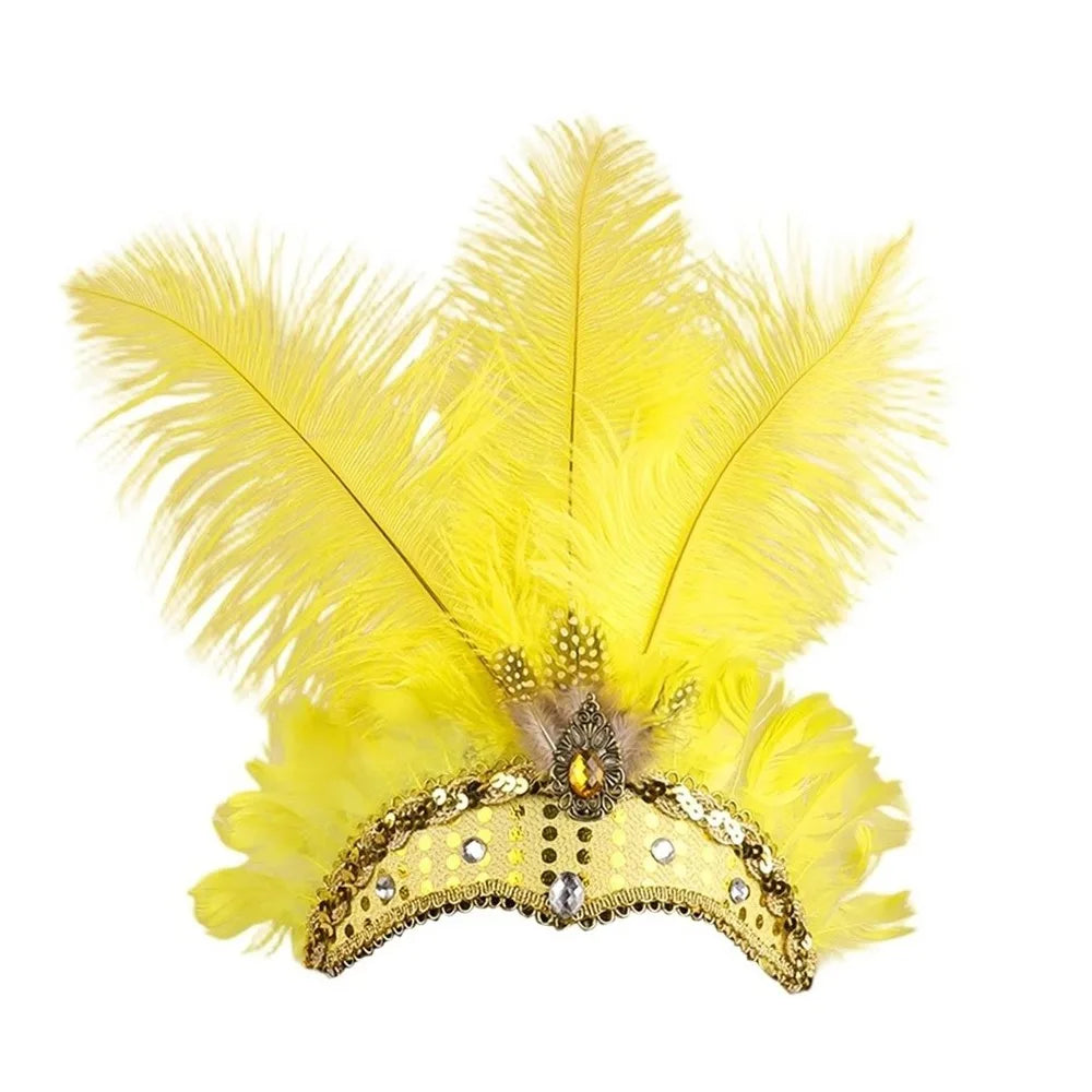 Showgirl Headpiece | Feather Fan Crown