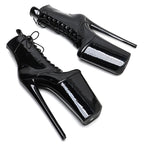 Patent Platform Ankle Boots – 9-Inch Pole Dance Heels, Black