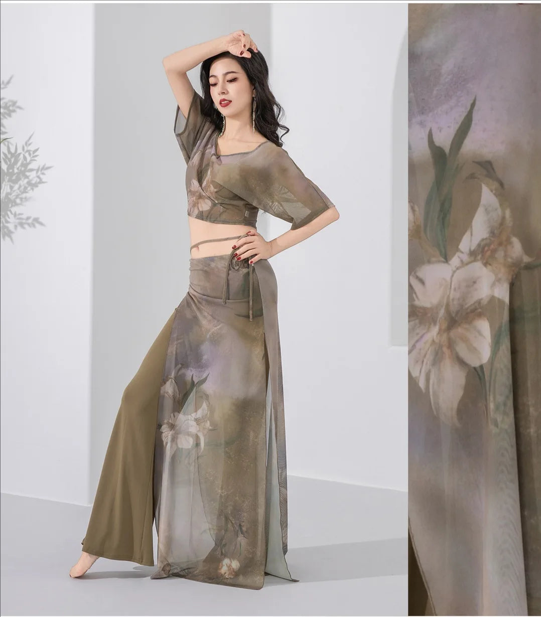 Belly Dance Practice Set | Batwing Top & Flare Pants