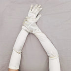 Elbow-Length Satin Gloves | Stagewear