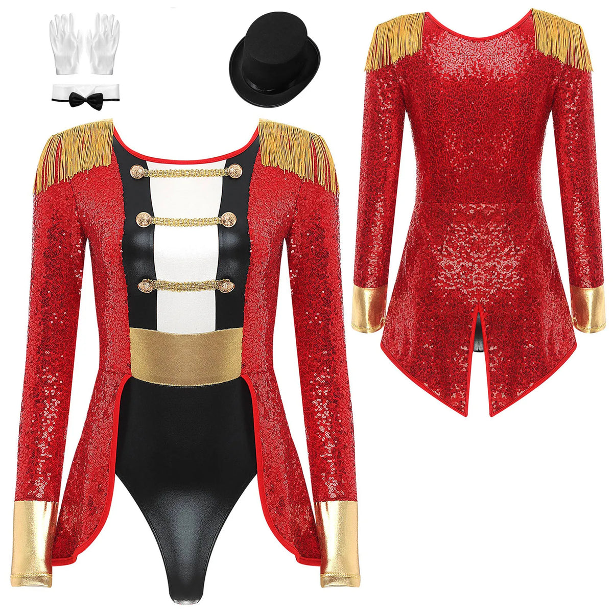 Ringmaster Bodysuit | Tailcoat & Gold Trim