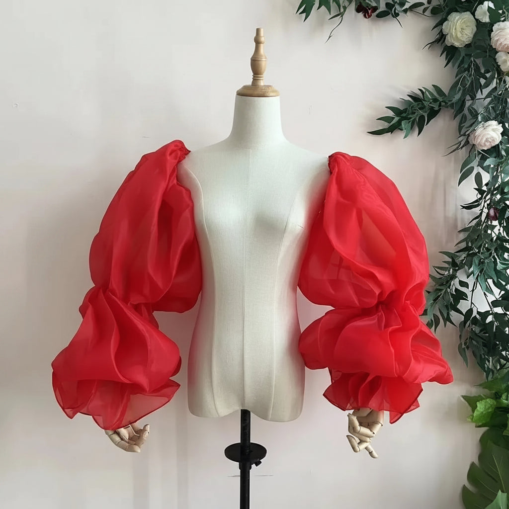 Puffy Organza Detachable Sleeves | Pageant & Bridal Accessory