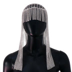 Rhinestone Headpiece | Long Silver Fringe