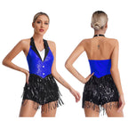 Latin Dance Leotard | Sequin Fringe