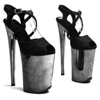 Glitter Platform Sandals – 9-Inch Pole Dance Heels, Black