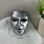 Silver Full-Face Resin Mask | Textured & Smooth | Cosplay