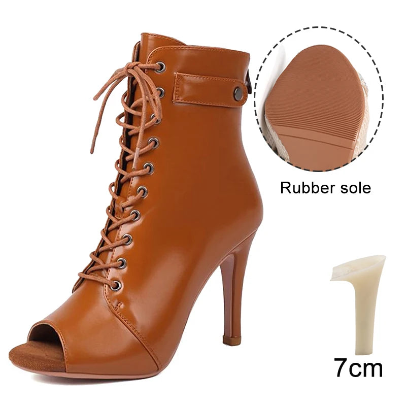 Dance Ankle Boots | Smooth Lace-Up | 7–11 cm