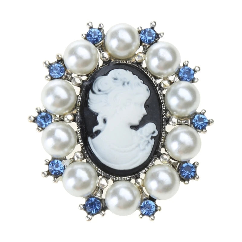 Victorian Pearl Cameo Brooch | Portrait Pin | Wedding & Stage