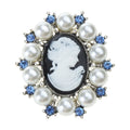 Victorian Pearl Cameo Brooch | Portrait Pin | Wedding & Stage