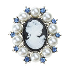 Victorian Pearl Cameo Brooch | Portrait Pin | Wedding & Stage