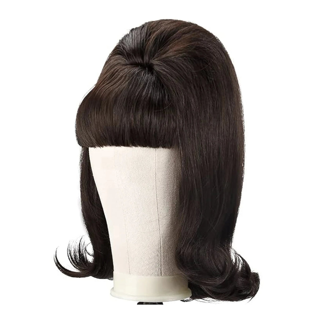 Vintage Short Wavy Wig | Flat Bangs | 14 Inch
