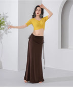 Belly Dance Costume | Floral Lantern Sleeve Top & Skirt Set