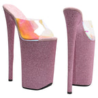 26CM Platform Sandals - Holographic Glitter Extreme High Heel Pole Dance Shoes
