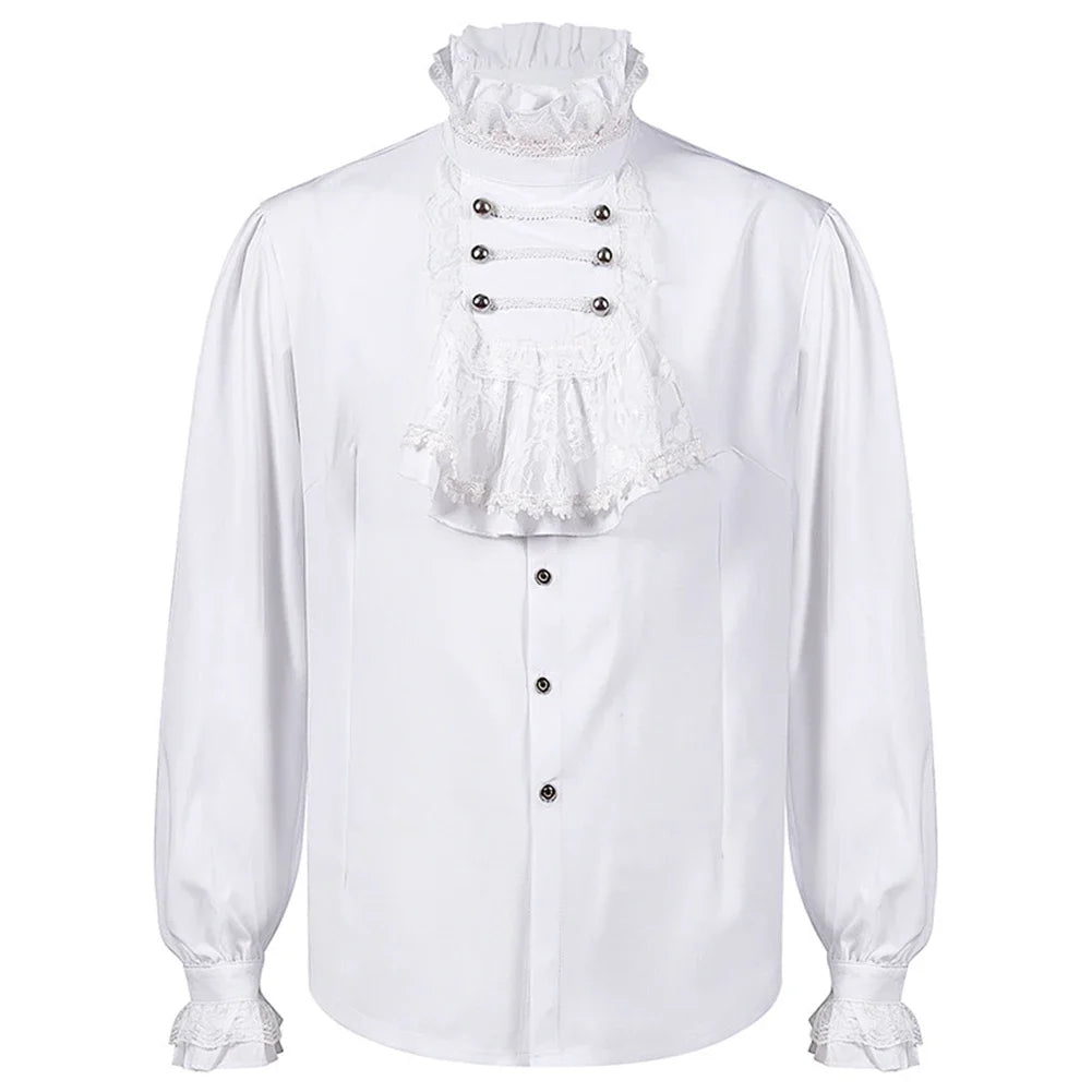 Men's Gothic Shirt | White Ruffles
