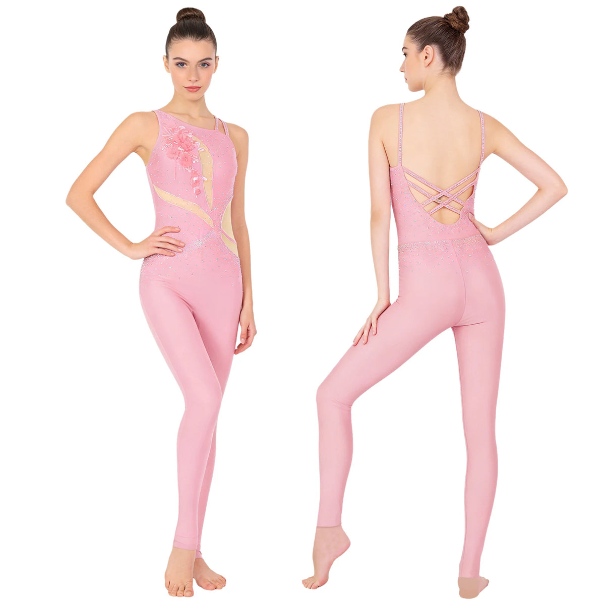 Women's Rhinestone Mesh Unitard | Multiple Styles | 20 Designs | S–3XL